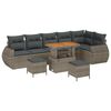 vidaXL Conjunto de Sof&aacute; de Jardim 9 pcs Cinzeto vime PE