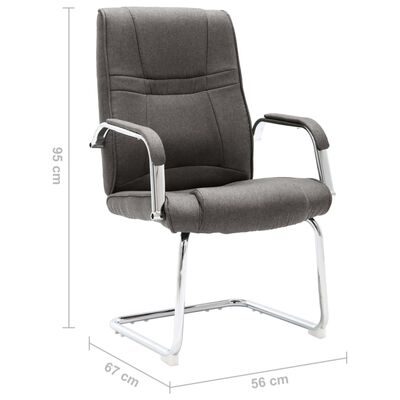 vidaXL Cadeira de escritório cantilever em tecido cinzento