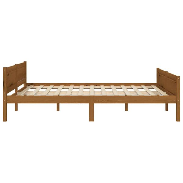 vidaXL Estrutura de cama 160x200 cm pinho maciço castanho mel