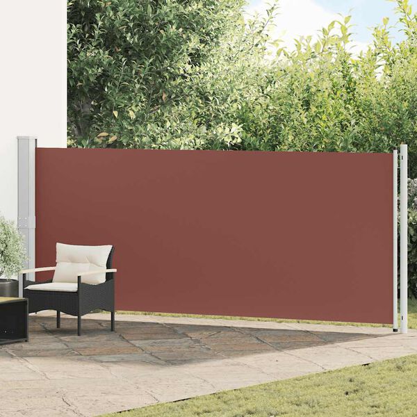 vidaXL Toldo lateral retr&aacute;til para p&aacute;tio 600x160 cm castanho
