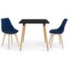 vidaXL 3 pcs conjunto de jantar azul