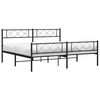 vidaXL Estrutura de cama com cabeceira e p&eacute;s 183x213 cm metal preto