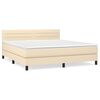 vidaXL Cama com molas/colch&atilde;o 160x200 cm tecido cor creme