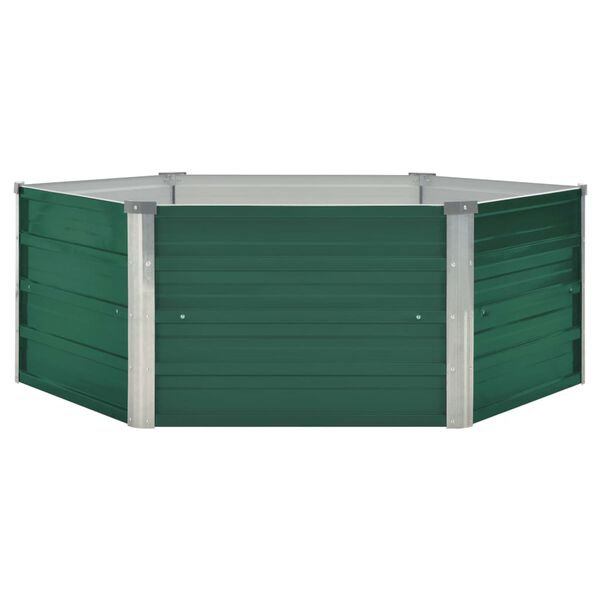 vidaXL Canteiro de jardim elevado 129x129x45 cm a&ccedil;o galvanizado verde