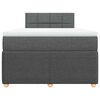 vidaXL Cama boxspring com colch&atilde;o 120x190 cm tecido cinzento-escuro