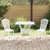 vidaXL Conjunto de Mesa de Jardim 3 pcs Branco Alum&iacute;nio Fundido