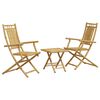 vidaXL 3 pcs conjunto de bistr&ocirc; em bambu