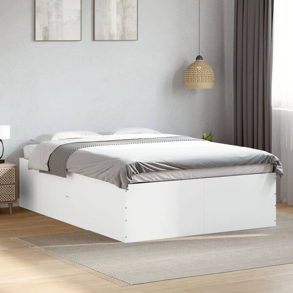 vidaXL Estrutura de cama 140x200 cm derivados de madeira branco