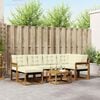 vidaXL Conjunto de Sof&aacute;s para Exterior 7 pcs Natural e Creme