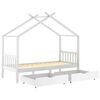 vidaXL Estrutura cama crian&ccedil;a c/ gavetas 90x200 cm pinho maci&ccedil;o branco