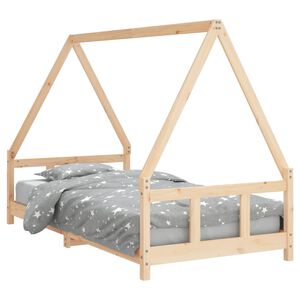 vidaXL Estrutura de cama infantil 90x190 cm madeira de pinho maci&ccedil;a