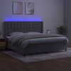 vidaXL Cama box spring c/ colch&atilde;o/LED 200x200 cm veludo cinzento-claro