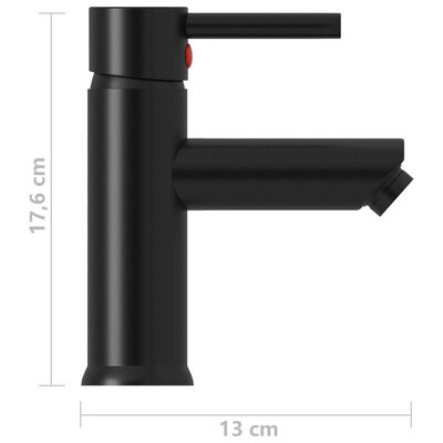vidaXL Torneira para lavatório de casa de banho 130x176 mm preto