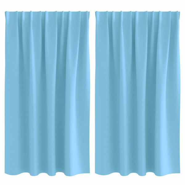 vidaXL Cortinas Blackout com Argolas 2 pcs Azul Claro 140 x 140 cm