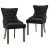 vidaXL Cadeiras de jantar 2 pcs tecido preto