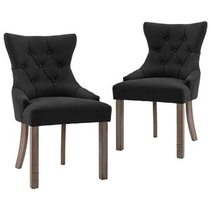 vidaXL Cadeiras de jantar 2 pcs tecido preto