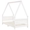 vidaXL Estrutura de cama infantil 80x160 cm pinho maci&ccedil;o branco