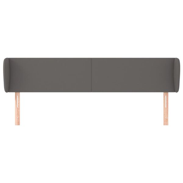 vidaXL Cabeceira de cama c/ abas couro artificial 183x23x78/88cm cinza