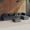 vidaXL 6 pcs conjunto lounge de jardim c/ almofad&otilde;es vime PE cinzento