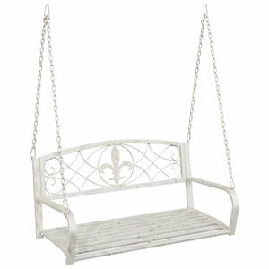 vidaXL Banco de Balan&ccedil;o A&ccedil;o 110,5 x 59 x 55 cm Branco Antigo