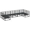 vidaXL Conjunto de Sof&aacute; de Jardim com almofada 7 pcs Preto Alum&iacute;nio
