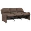 vidaXL Poltrona massagens reclin&aacute;vel 3 lug. tecido cinza-acastanhado