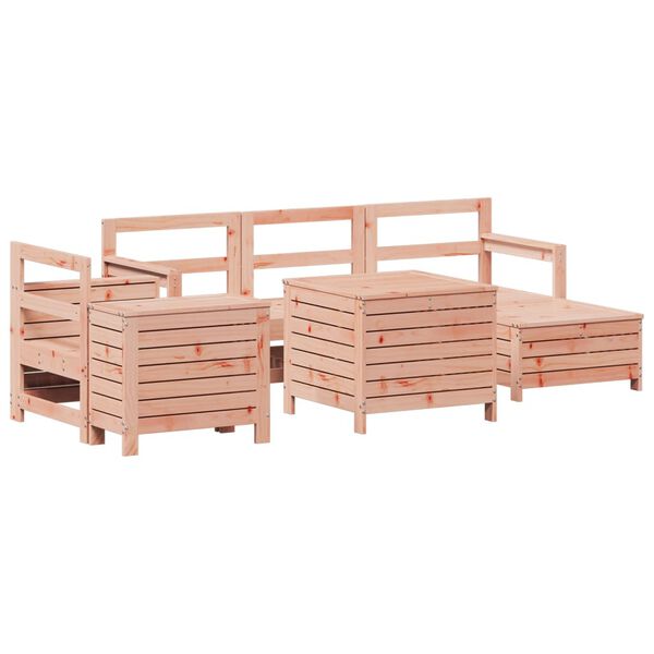 vidaXL 7 pcs conjunto sof&aacute;s jardim madeira abeto-de-douglas