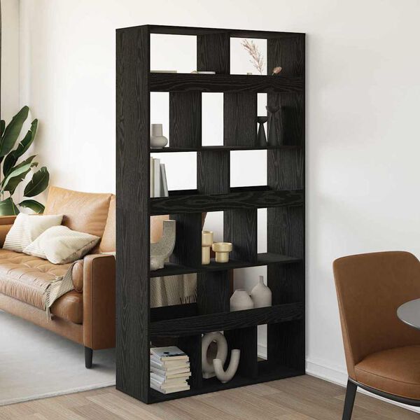 vidaXL Gabinete de Livros 2 pcs Carvalho Preto 100 x 33 x 93.75 cm