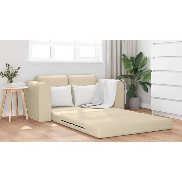 vidaXL Sof&aacute;-Cama 60cm Creme tecido
