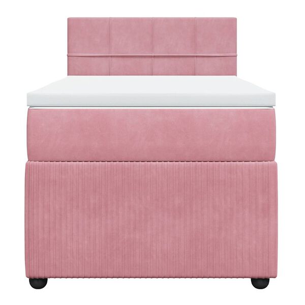vidaXL Cama com molas/colch&atilde;o 80x200 cm veludo rosa