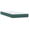 vidaXL Cama com molas/colch&atilde;o 100x210 cm veludo verde-escuro