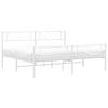 vidaXL Estrutura de cama com cabeceira e p&eacute;s 183x213 cm metal branco