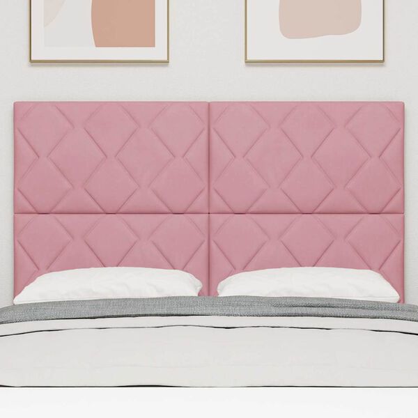 vidaXL Cabeceira LED Rosa 160 cm Couro Sint&eacute;tico