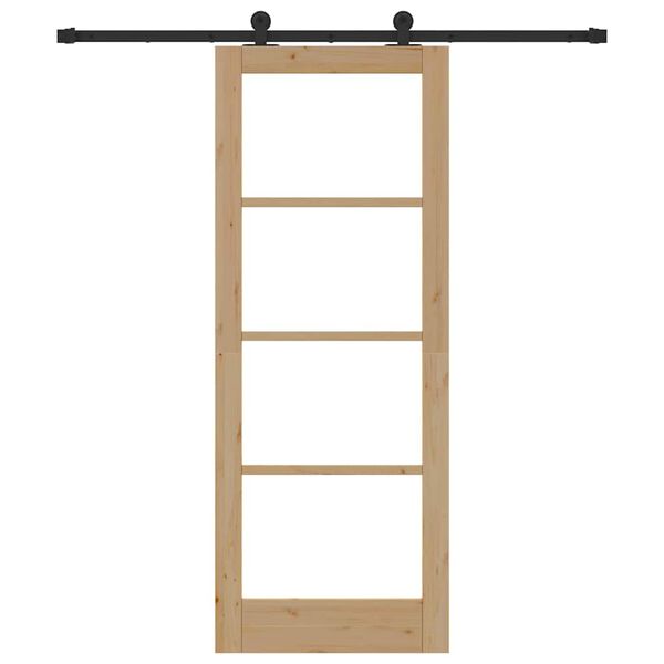 vidaXL Porta Deslizante ORKDAL Natural e Preto 78 x 202 cm