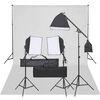 vidaXL Kit de est&uacute;dio fotogr&aacute;fico com conjunto de ilumina&ccedil;&atilde;o e fundo