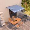 vidaXL Toldo retrátil automático 300x250 cm azul e branco