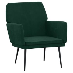 vidaXL Cadeira c/ apoio de bra&ccedil;os 62x79x79 cm veludo verde-escuro