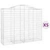 vidaXL Cestos gabi&atilde;o arqueados 5pcs 200x50x160/180cm ferro galvanizado