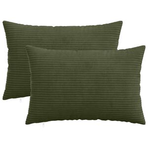 vidaXL Capa almofada 2 pcs HEERLEN Verde 30 x 50 cm cord&atilde;o