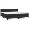 vidaXL Cama com molas/colch&atilde;o 200x200 cm couro artificial preto