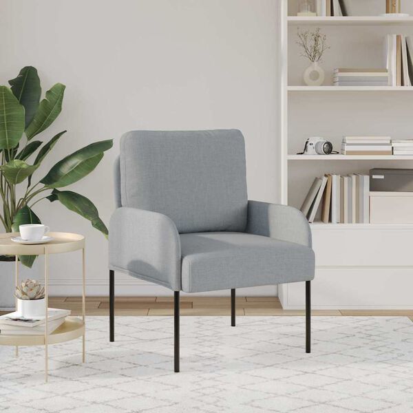 vidaXL Sof&aacute;s com almofada 55cm Cinzento-claro Contraplacado