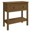 vidaXL Mesa consola 75x35x75 cm madeira de pinho maci&ccedil;a castanho mel