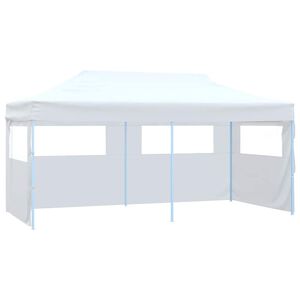 vidaXL Tenda dobr&aacute;vel profissional festas 4 paredes 3x6m a&ccedil;o branco