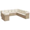 vidaXL 11 pcs conjunto sof&aacute;s de jardim c/ almofad&otilde;es vime PE bege