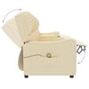 vidaXL Poltrona massagem 4 lug. reclin. c/ suportes copo tecido creme