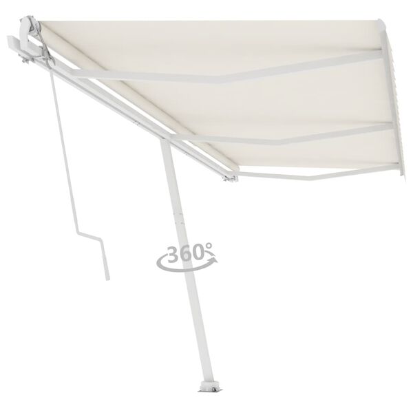 vidaXL Toldo autom&aacute;tico independente 600x350 cm cor creme