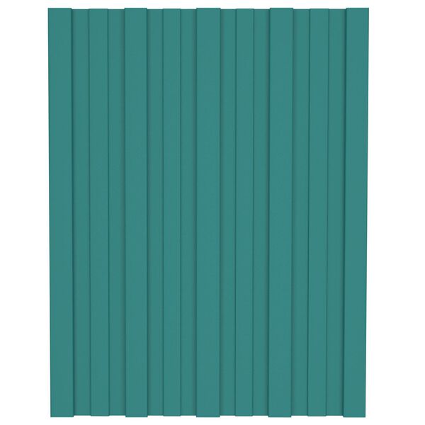 vidaXL Painel de telhado 12 pcs Verde 60 x 45 cm A&ccedil;o galvanizado