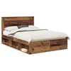vidaXL Estrutura da Cama com cabeceira Madeira antiga 140 x 190 cm