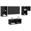 vidaXL Gabinetes de TV na Parede 4 pcs Carvalho Preto