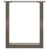 vidaXL Pés para mesa de centro em formato de U, 2 peças, aço natural, 38 x (42-43) cm, aço